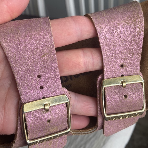 Birkenstock🌷Arizona Washed Metallic Pink Suede size 6 1/2, 37 - Picture 14 of 15
